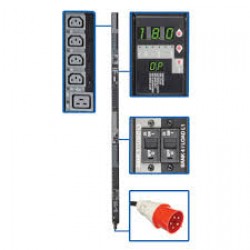 PDU3XVSR6G30B 17.3kW 3-Phase Switched PDU, 240V Outlets (24 C13 & 6 C19), IEC309 30A Red, 415V Input, 6ft Cord,