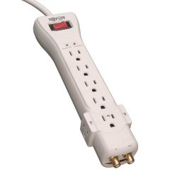 SUPER7COAX Protect It! 7-Outlet Surge Protector, 7 -ft. Cord, 2160 Joules, Coaxial Protection